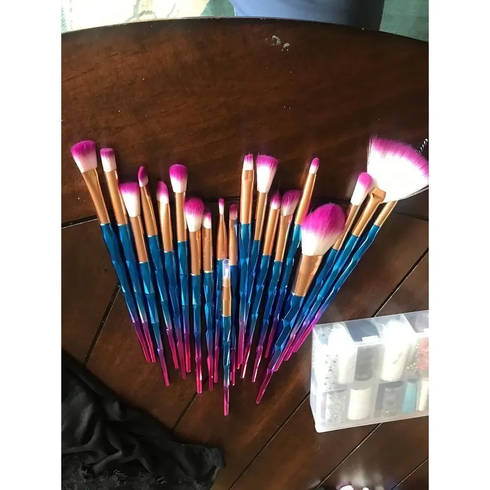 Kolight Pack of 20 Pieces Purple Cosmetic Makeup Brushes Sets